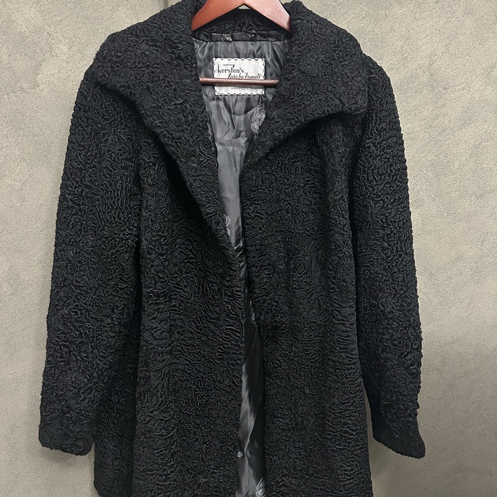 Vintage Kersten’s furs by Francis - Black Curly Lamb Fur Coat